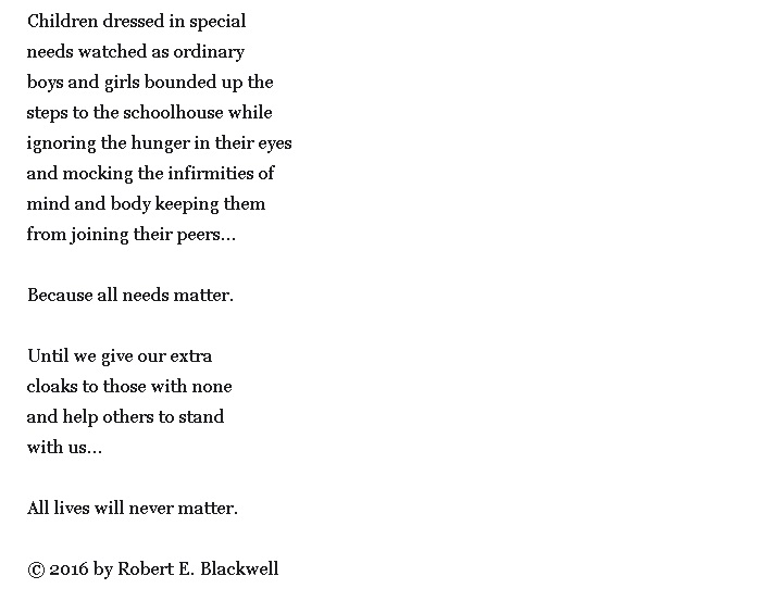 Poem "Matters" by Robert E. Blackwell