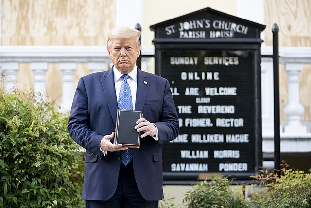 Photo: Trump's visit to St. John's Cathedral with Bible after he had protesters gassed in Lafayette Park