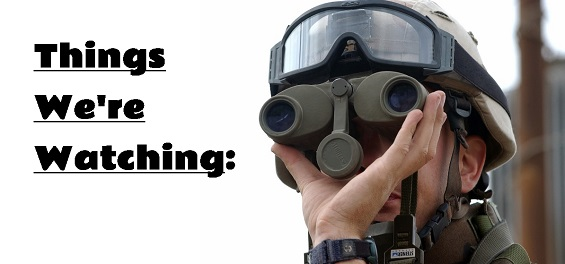 The Text "Things We're Watching" with image of spec ops soldier wearing long range goggles