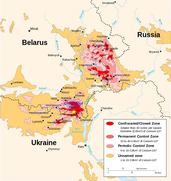 Chernobyl radiation map from CIA handbook